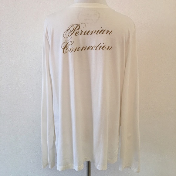 Peruvian Connection Women's Pima Cotton White Scoop Neck Graphic T Shirt XL - Picture 5 of 8